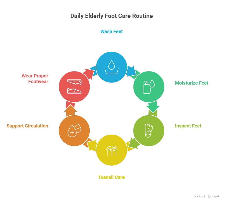 Step-by-Step: Daily Elderly Foot Care Routine 