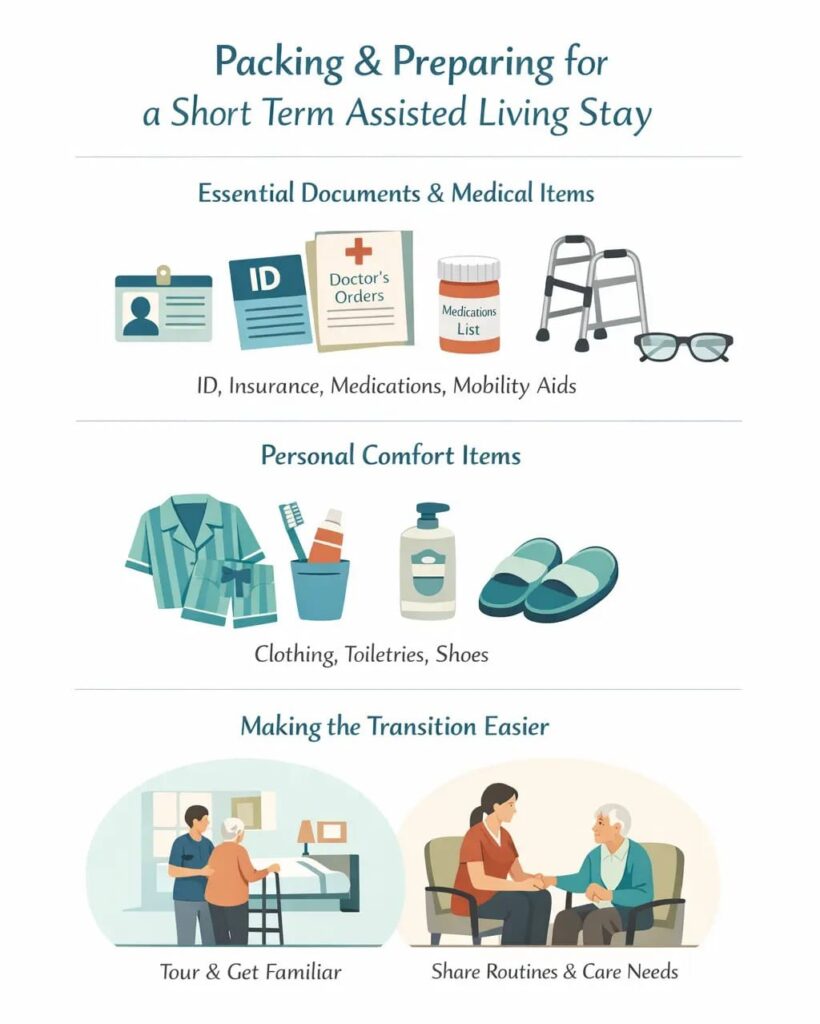 What to Pack and Prepare for a Short Term Stay Assisted Living?