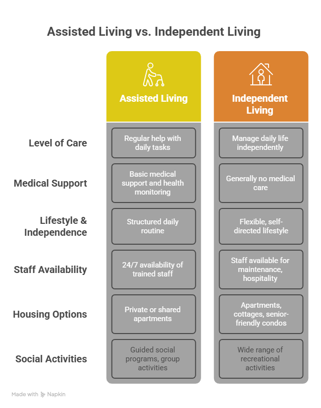 Key Differences: Assisted Living vs Independent Living 
