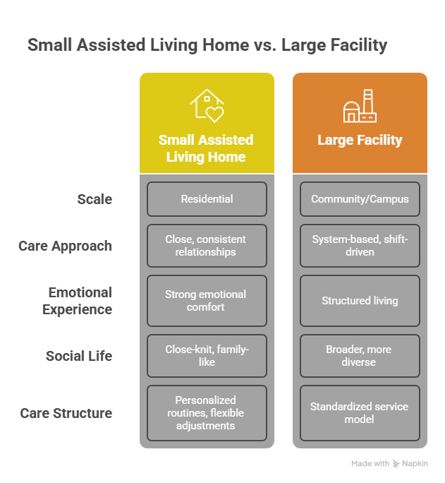 Small Assisted Living Home vs Large Facility: Key Differences